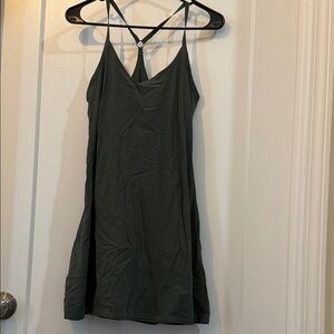 Dark Green Strappy Dress outdoor